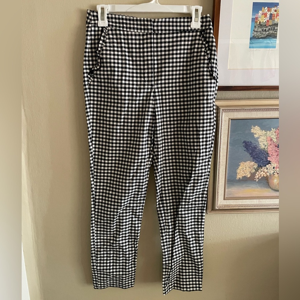 Zara gingham fitted pants